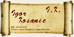 Igor Kosanić vizit kartica